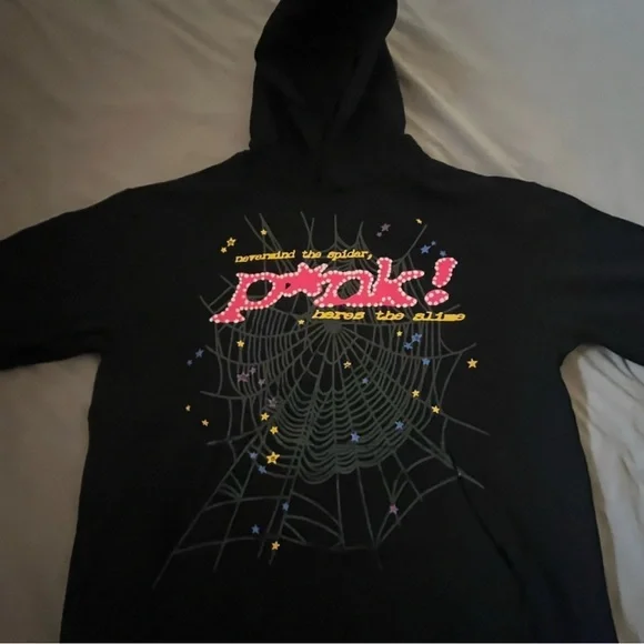 Shirts Sp5der Hoodie Black And Pink Size Large Poshmark